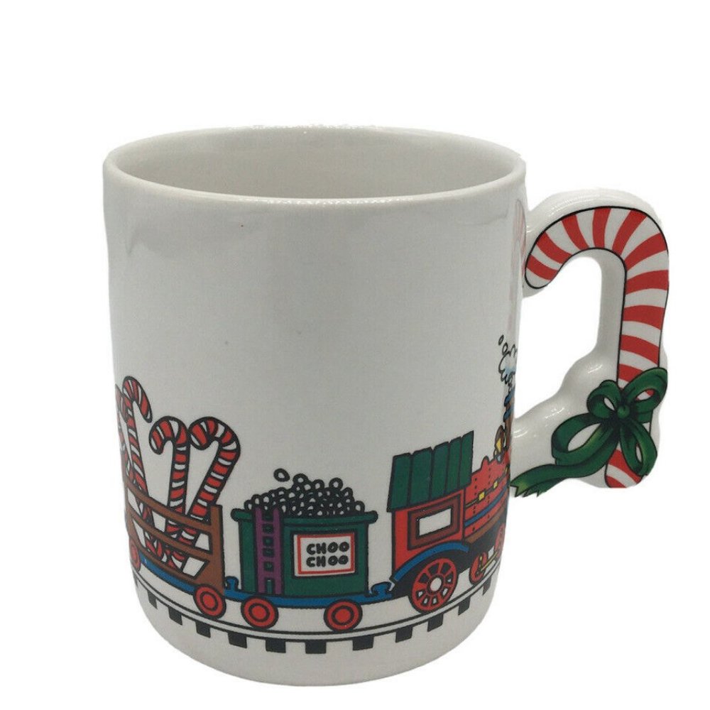 Christmas THE LOVE MUG Train Wreath Candy Collectable VINTAGE original box GIFT